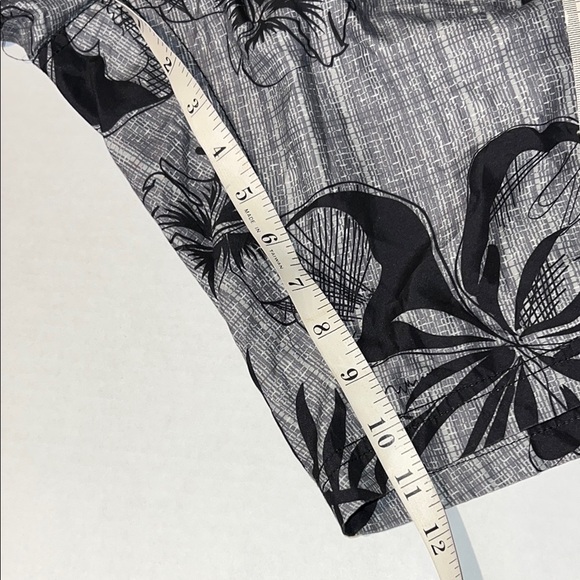 OP Black and Gray Board Shorts with Floral Pattern - Picture 7 of 9